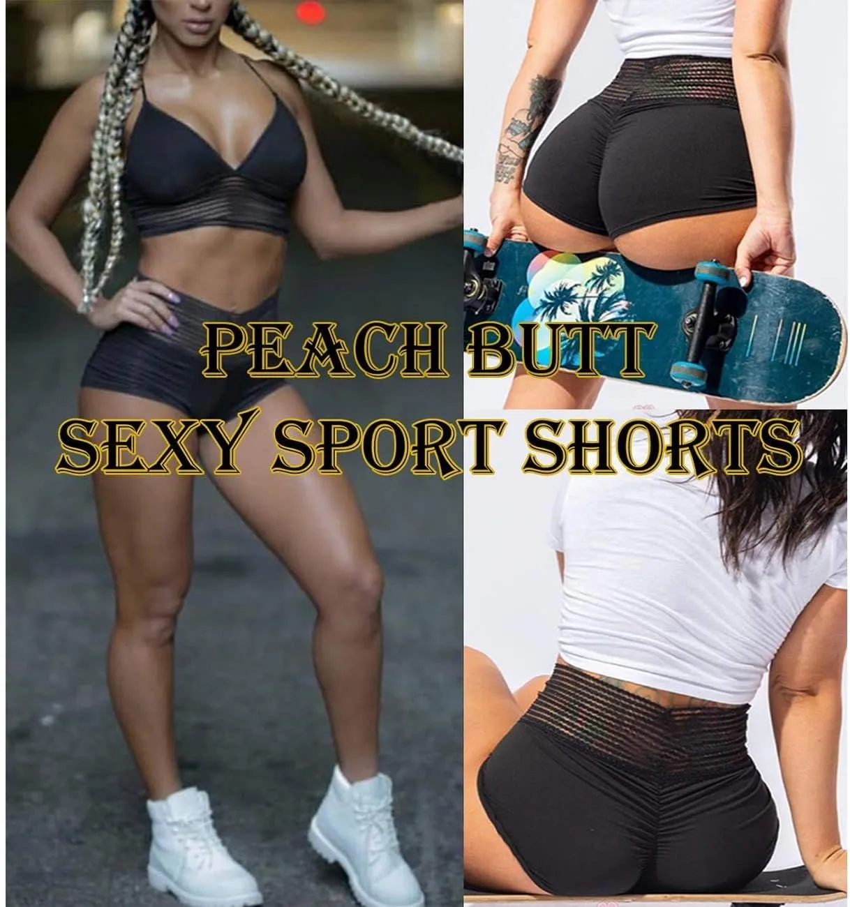 KIWI RATA Scrunch Booty Shorts for Women High Waisted Yoga Shorts Sexy Rave Bottoms Butt Lifting Short Hot Pants