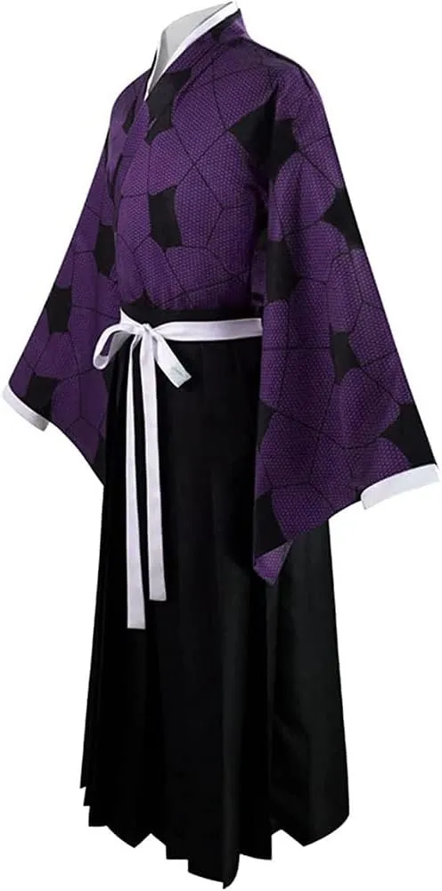 Kokushibou Cosplay Kimono Outfit Kokushibou Costume Cloak Uniform Wig Robe Halloween