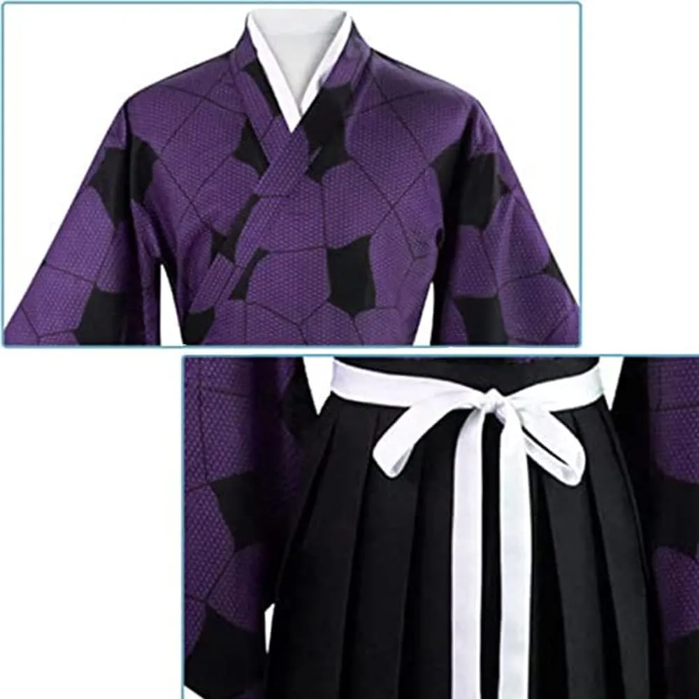 Kokushibou Cosplay Kimono Outfit Kokushibou Costume Cloak Uniform Wig Robe Halloween