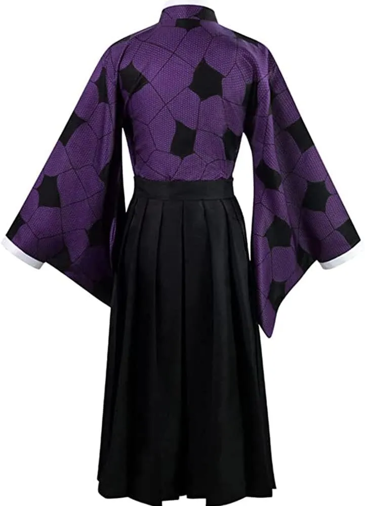 Kokushibou Cosplay Kimono Outfit Kokushibou Costume Cloak Uniform Wig Robe Halloween