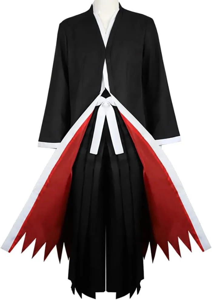 Kurosaki Cosplay Costume Kurosaki Outfit Uniform Black Cloak Kimono with Mask