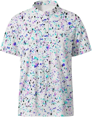 LARSD Men's Henley Shirt Short Sleeve Button Up Stand Collar Casual T-Shirt Top