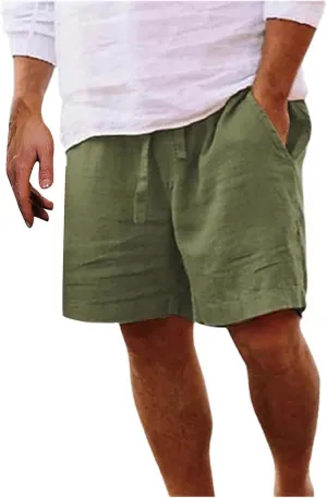 LCMTWX Mens Casual Shorts Lightweight Loose 3/4 Shorts Drawstring Elastic Waist Baggy Wide Leg Casual Beach Yoga Trousers