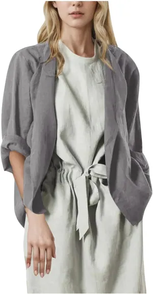Lightweight Cardigans for Women Loose Long Sleeve Linen Tops 2025 Short Casual Kimonos Summer Spring Loungewear