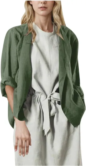 Lightweight Cardigans for Women Loose Long Sleeve Linen Tops 2025 Short Casual Kimonos Summer Spring Loungewear