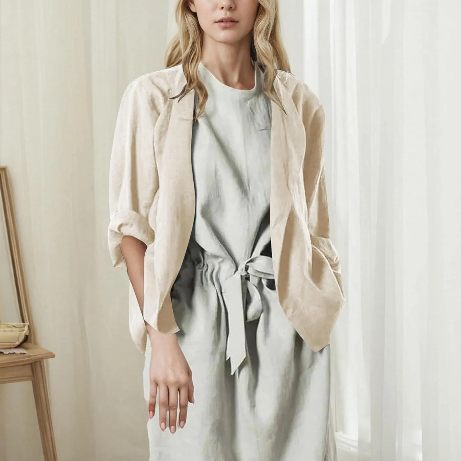 Lightweight Cardigans for Women Loose Long Sleeve Linen Tops 2025 Short Casual Kimonos Summer Spring Loungewear