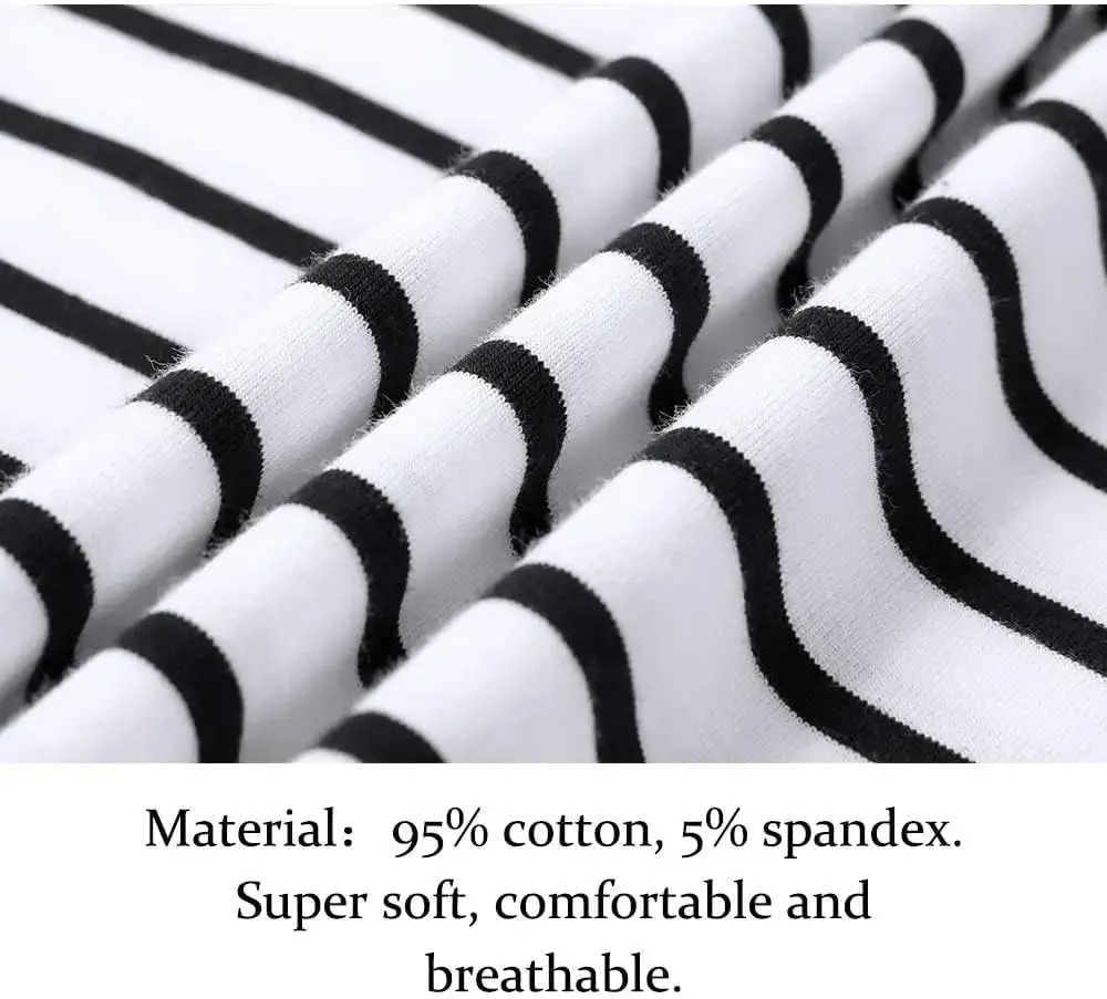 LilyCoco Women's Short Sleeve Striped Shirt Summer Crewneck T Shirt Basic Tops