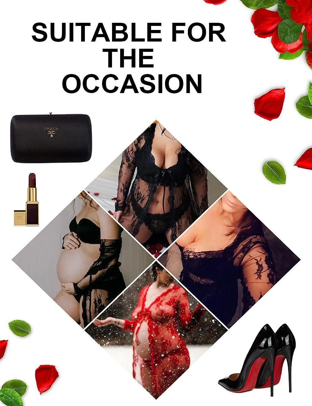 Lingerie for Women Sexy Long Lace Dress Sheer Gown See Through Kimono Robe