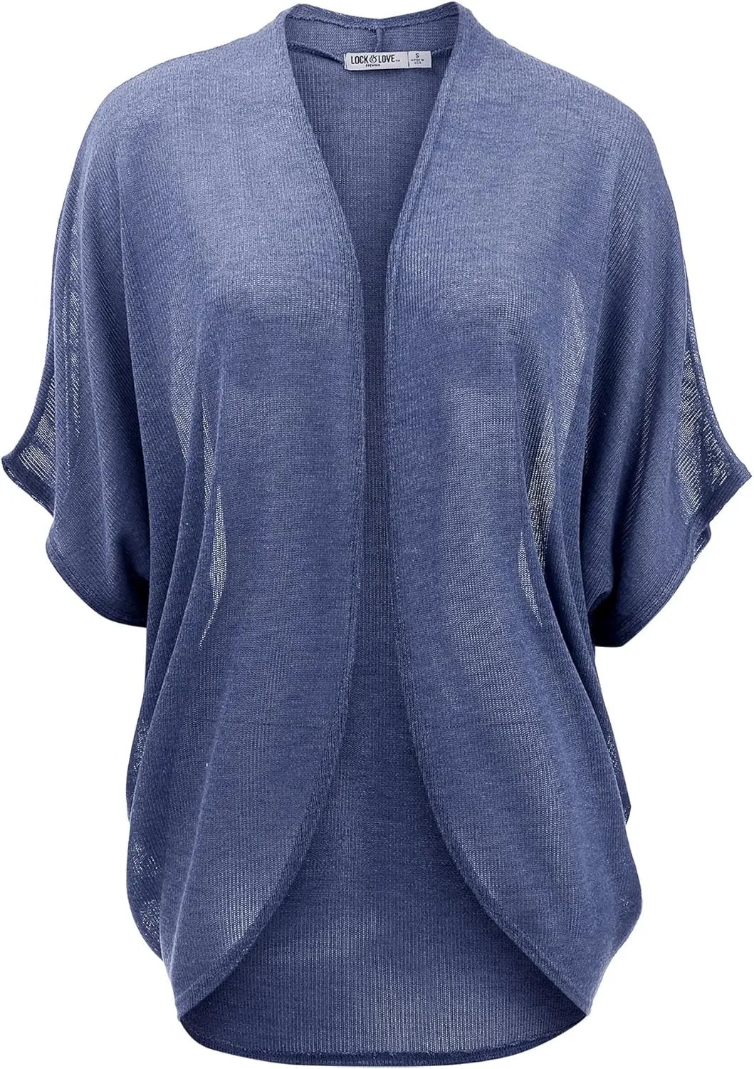 Lock and Love Kimono Style Women's Short Sleeve Open-Front Batwing Cardigan Loose fit