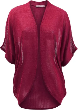 Lock and Love Kimono Style Women's Short Sleeve Open-Front Batwing Cardigan Loose fit