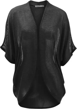 Lock and Love Kimono Style Women's Short Sleeve Open-Front Batwing Cardigan Loose fit