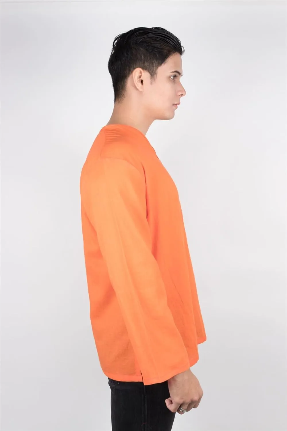 LOFBAZ Men's T-Shirt 100% Cotton Beach Hippie Shirt V-Neck Yoga Tunic Top