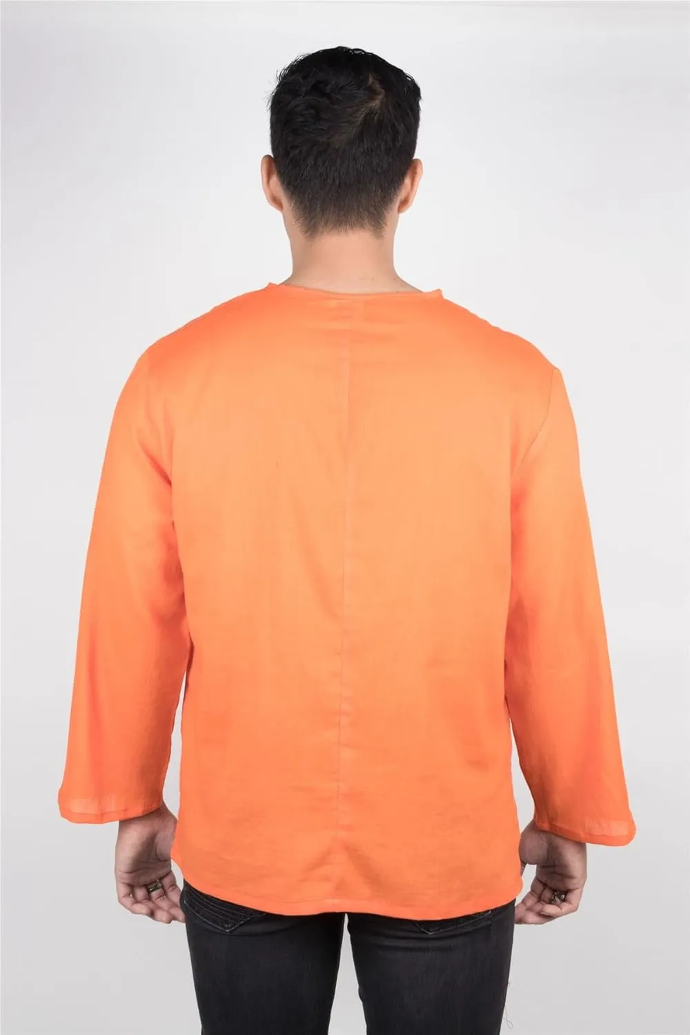 LOFBAZ Men's T-Shirt 100% Cotton Beach Hippie Shirt V-Neck Yoga Tunic Top