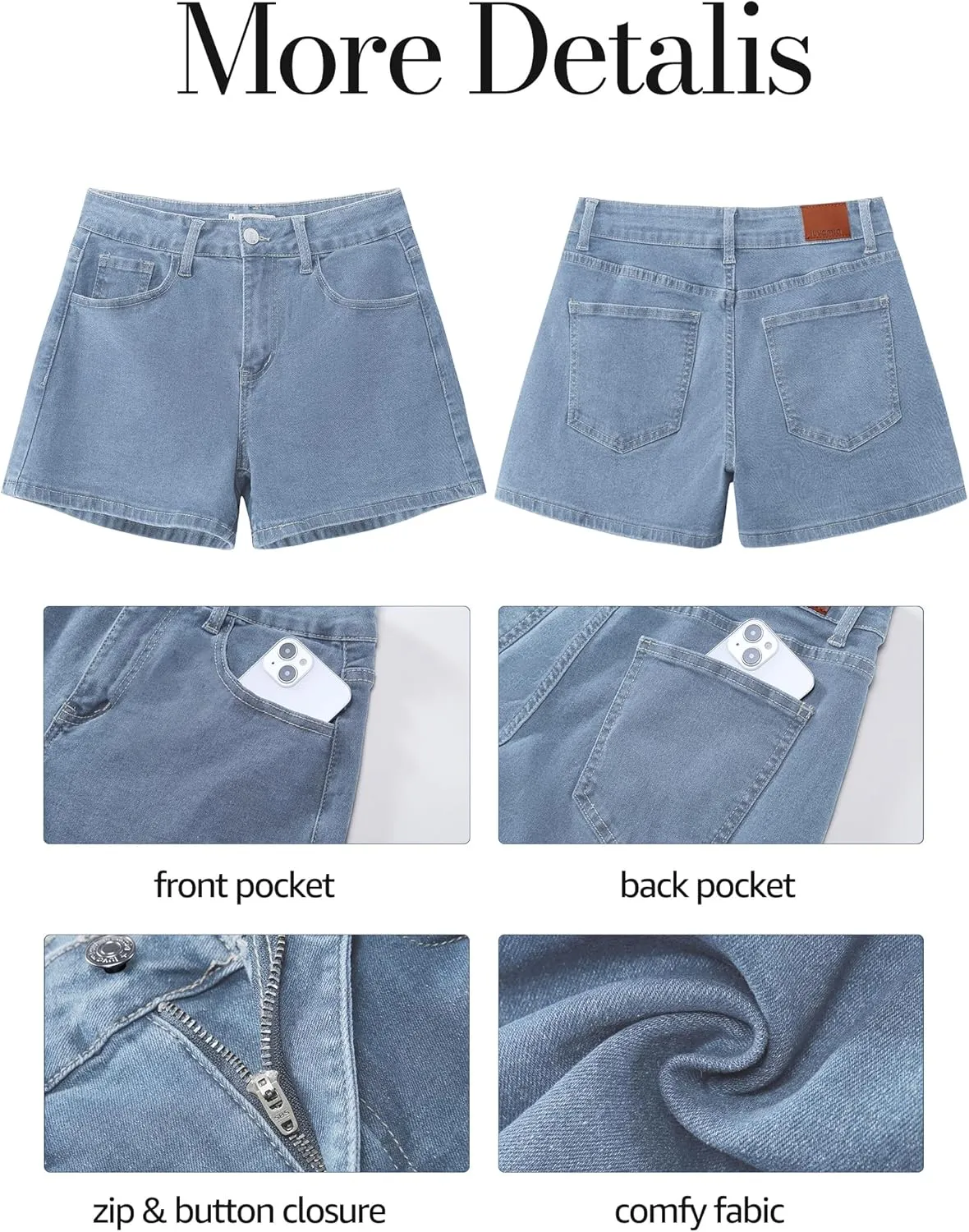 luvamia Jean Shorts for Women High Waisted Trendy Summer Casual Wide Leg Stretchy Denim Jorts Distressed Cut Off Shorts