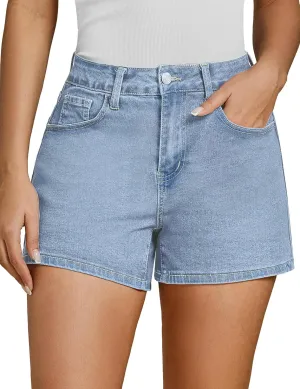 luvamia Jean Shorts for Women High Waisted Trendy Summer Casual Wide Leg Stretchy Denim Jorts Distressed Cut Off Shorts