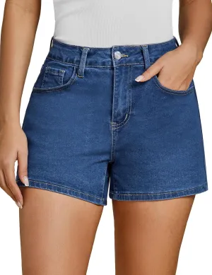 luvamia Jean Shorts for Women High Waisted Trendy Summer Casual Wide Leg Stretchy Denim Jorts Distressed Cut Off Shorts