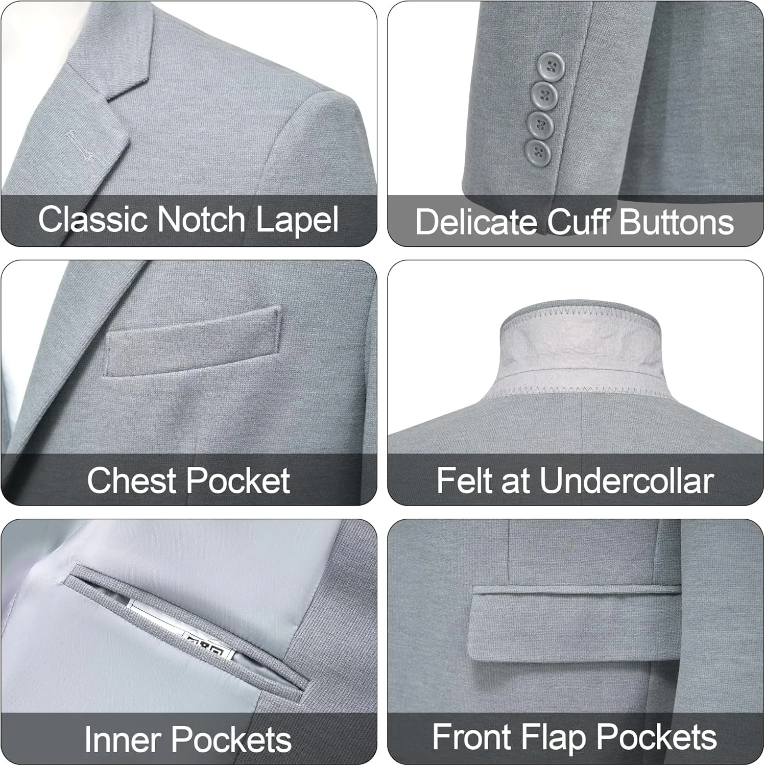 MAGE MALE Men's Blazer Casual Knit Sport Coat Slim Fit Suit Jacket Notch Lapel One Button Blazers