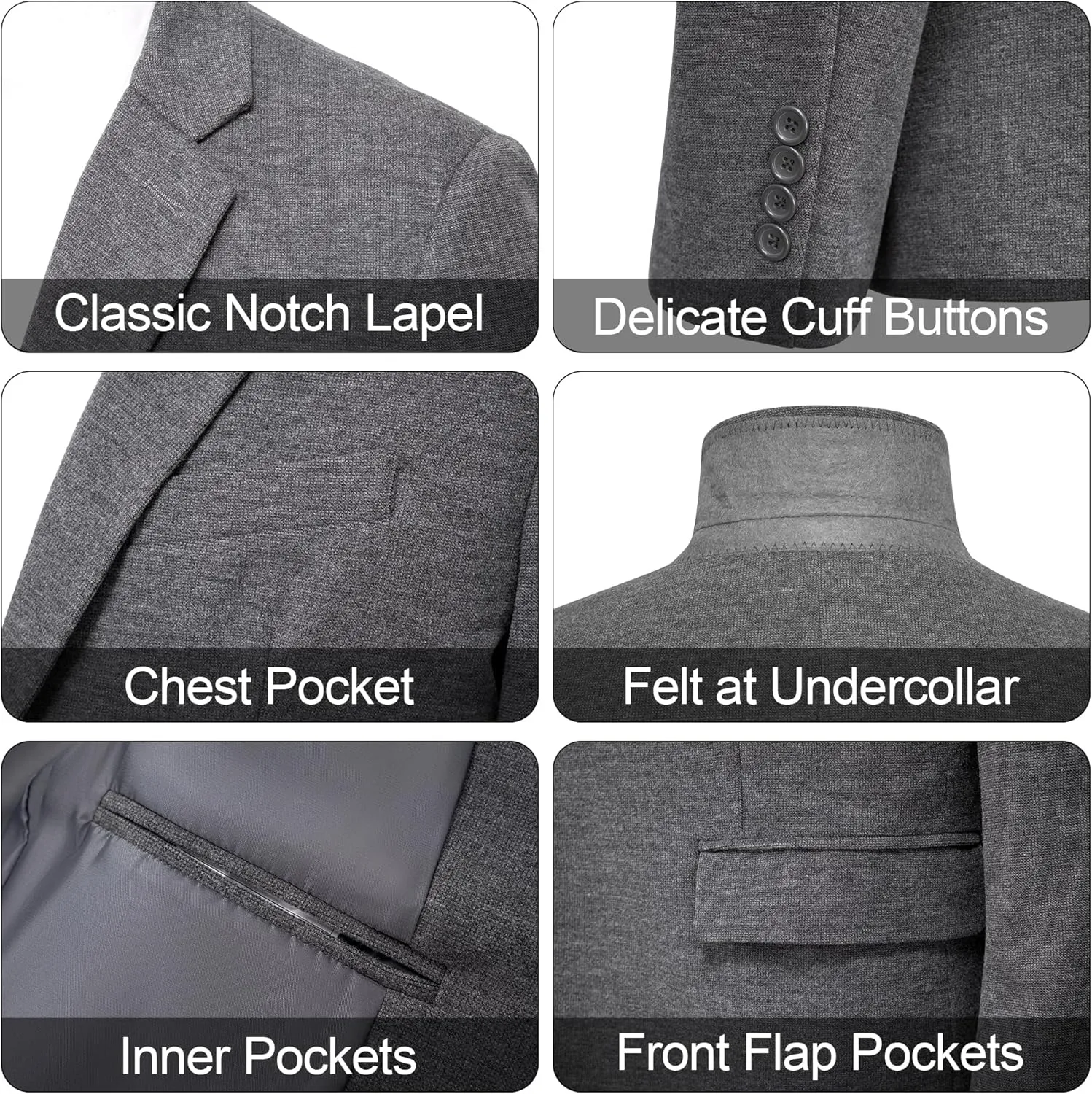 MAGE MALE Men's Blazer Casual Knit Sport Coat Slim Fit Suit Jacket Notch Lapel One Button Blazers