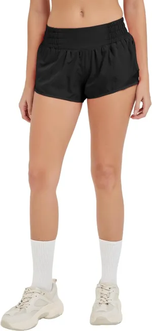 MCEDAR Women's Athletic Shorts for Gym Workout Shorts 2.5" Quick-Dry Lightweight Running Short with High Waisted Zip Pockets