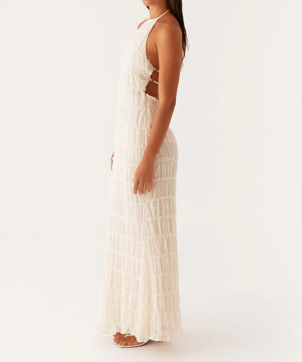Meiweileya Women Spaghetti Strap Maxi Dress Smocked Drop Waist Long Dresses Backless Tiered Flowy Sundress Summer Beach 2025