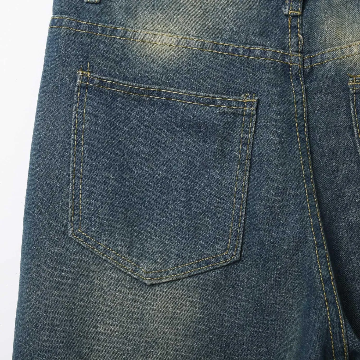 Men Loose Fit Denim Shorts Baggy Summer Casual Wide Leg Long Jean Jorts Hip Hop Shorts Streetwear with Pockets