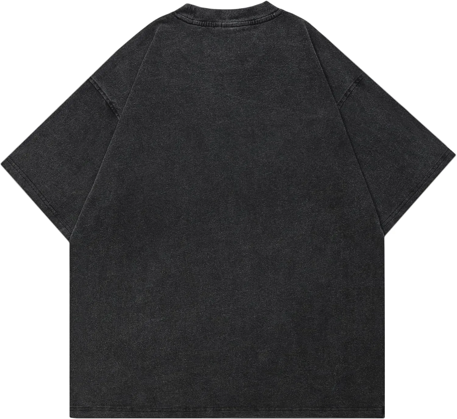 Men Streetwear Vintage Washed Black T-Shirt Animal Graphic Doberman Dog Tee Shirt Unisex