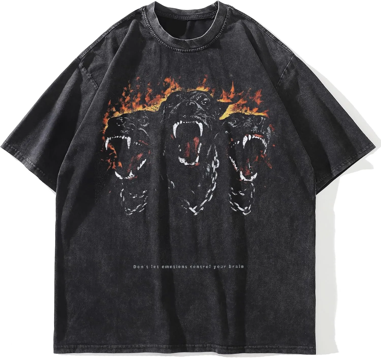 Men T-Shirt Streetwear Aesthetic Graphic Tee Shirt Vintage Faded Black Hipster