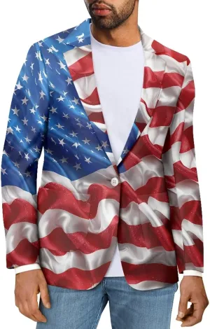 Men's Casual Blazer Business One Button Lapel Men Suit Jacket with Pockets Long Sleeve Sport Coat Regular Fit