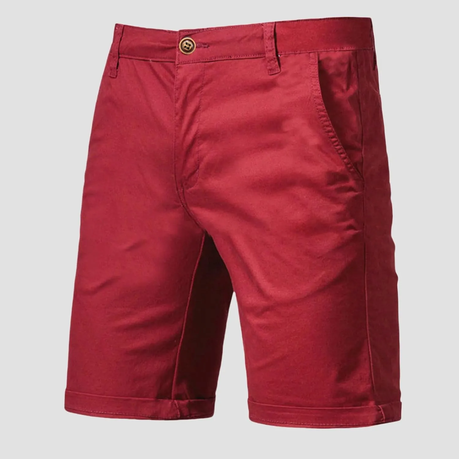 Men's Casual Chino Shorts Solid Straight Leg Cargo Shorts Flat Front Stretch Pants Slim Fit Summer Pants with Pockets