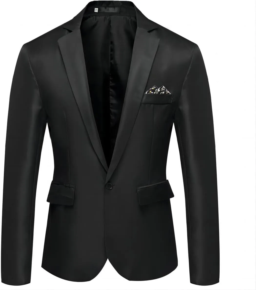 Men's Casual Sport Coats Lightweight Blazer Suit Jacket Slim Fit 1 Button Daily