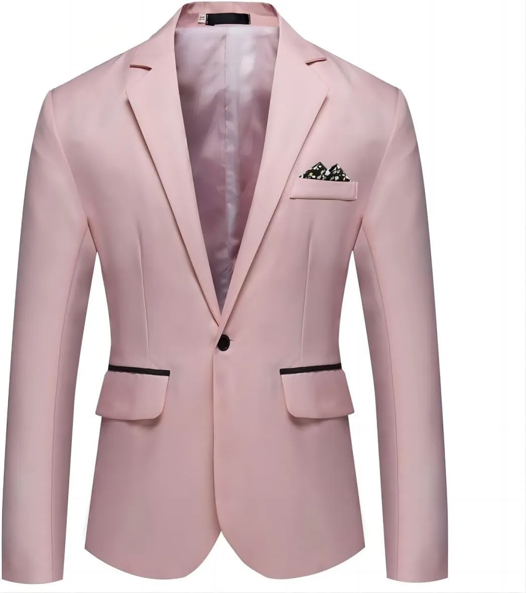 Men's Casual Sport Coats Lightweight Blazer Suit Jacket Slim Fit 1 Button Daily
