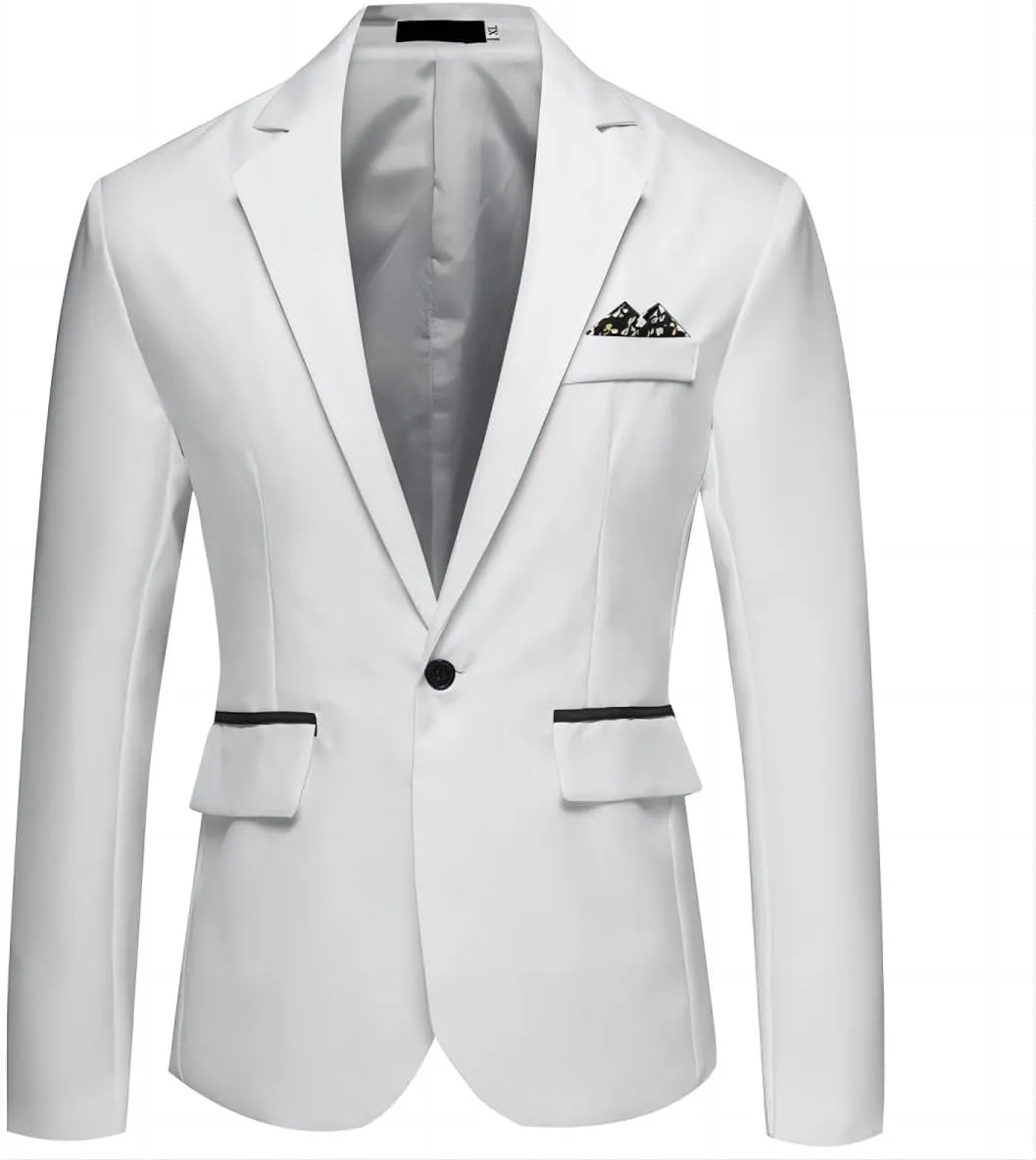 Men's Casual Sport Coats Lightweight Blazer Suit Jacket Slim Fit 1 Button Daily