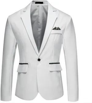 Men's Casual Sport Coats Lightweight Blazer Suit Jacket Slim Fit 1 Button Daily