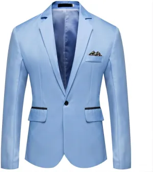 Men's Casual Sport Coats Lightweight Blazer Suit Jacket Slim Fit 1 Button Daily