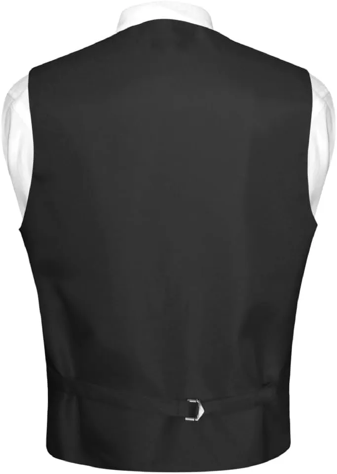 Men's Dress Vest Necktie Set Solid Color Neck Tie Vests for Suit or Tuxedo