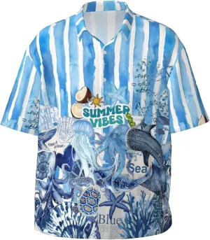 Men's Hawaiian Beach Shirt, Short Sleeve Shirts for Men, Quick-Dry Button Up Shirt