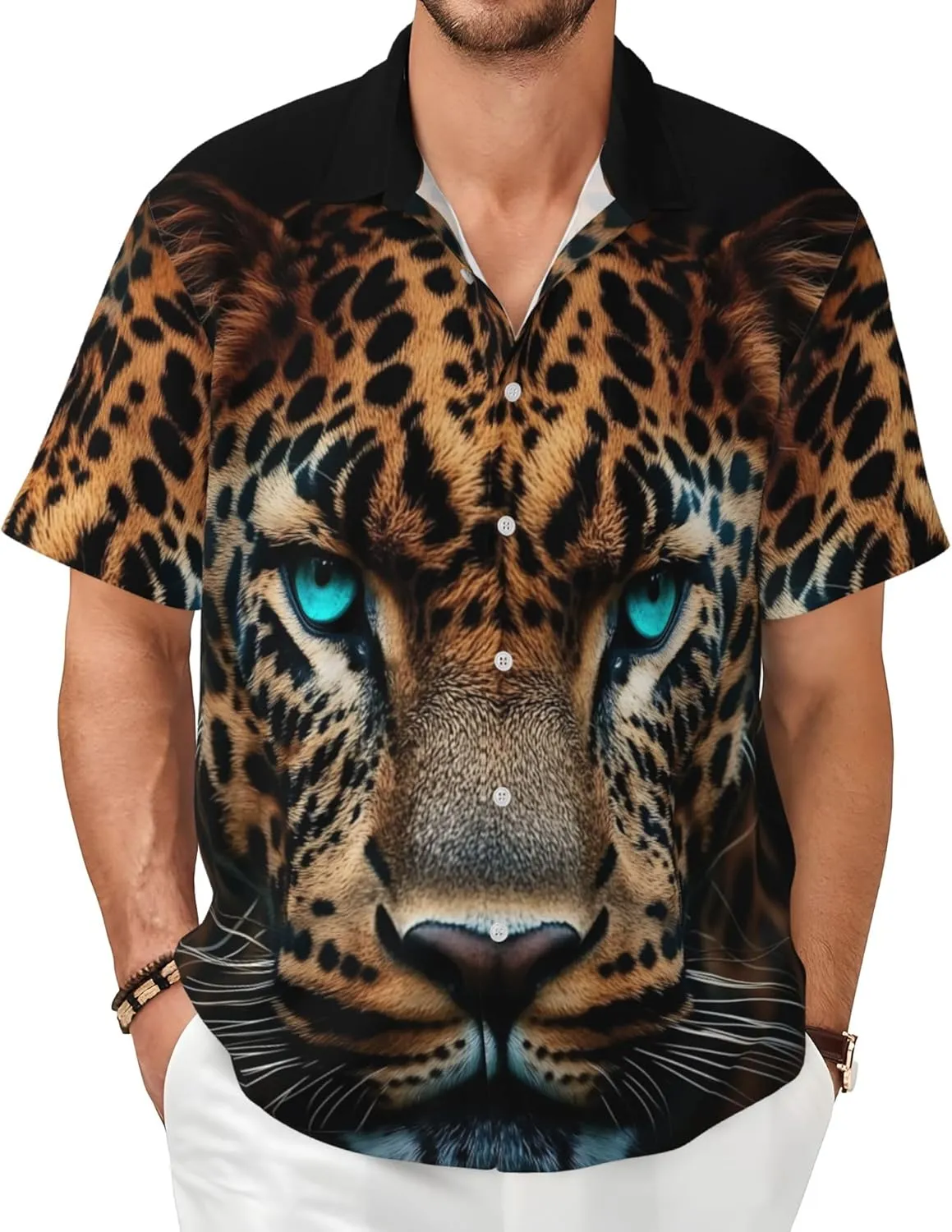 Men's Hawaiian Beach Shirt, Short Sleeve Shirts for Men, Quick-Dry Button Up Shirt