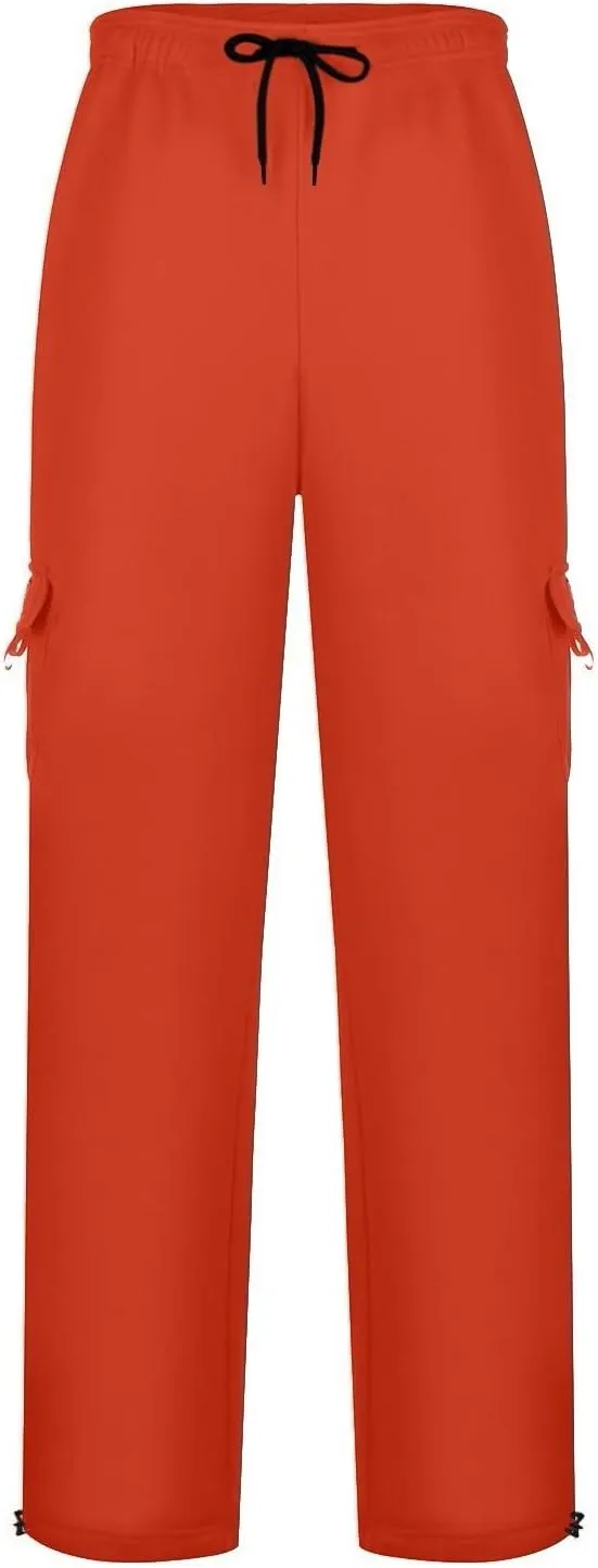 Men's Hip-Hop Pants Autumn and Winter Casual Solid Color Sports Pants with Cuffs, Fitness Pants with Pockets