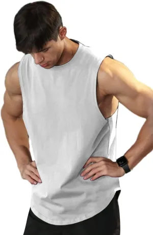 Men's Sleeveless Sports T-Shirt Quick Dry Cotton Muscle Shirt Casual Sports Tank top