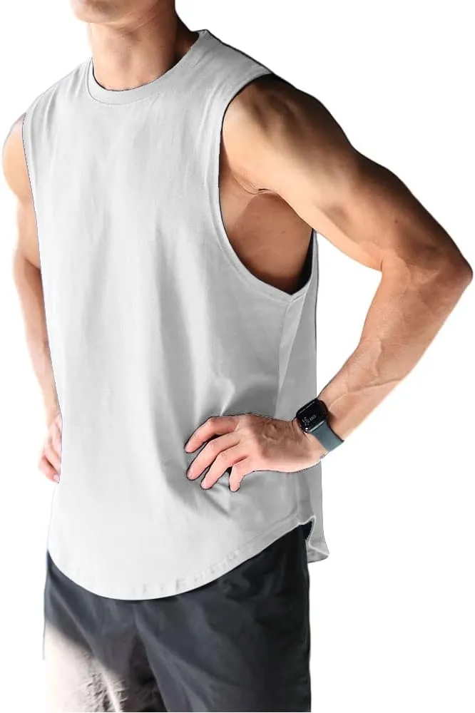 Men's Sleeveless Sports T-Shirt Quick Dry Cotton Muscle Shirt Casual Sports Tank top