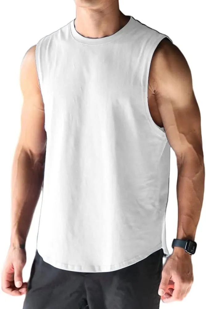 Men's Sleeveless Sports T-Shirt Quick Dry Cotton Muscle Shirt Casual Sports Tank top