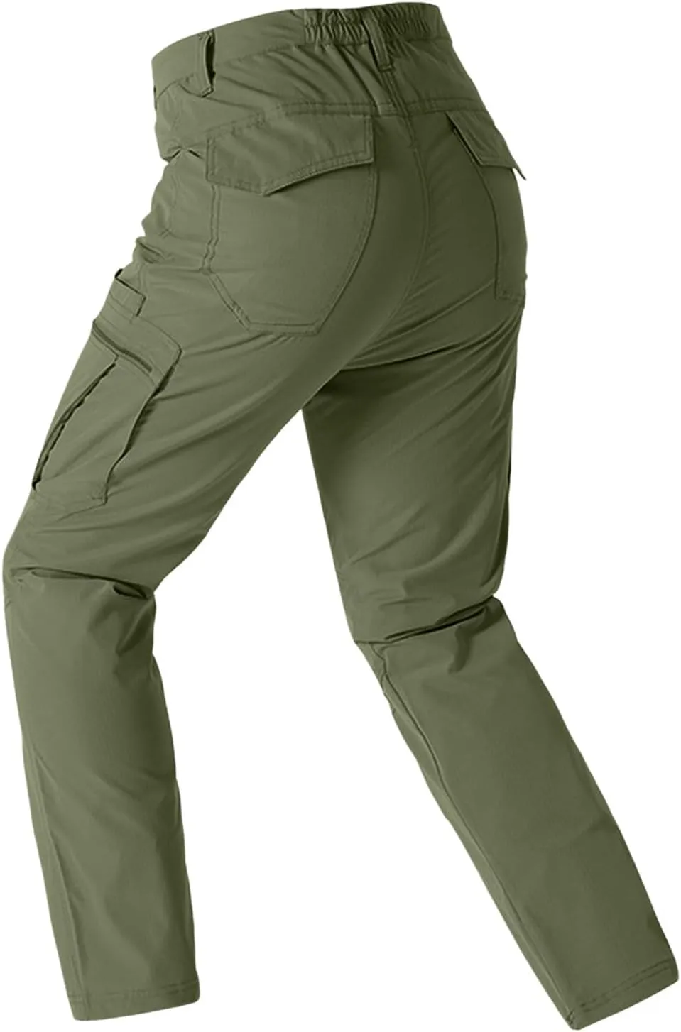 Mens Stretch Work Trousers Working Linen Casual Athletic Elastic Waist Public Business Leather Big and Tall Travel
