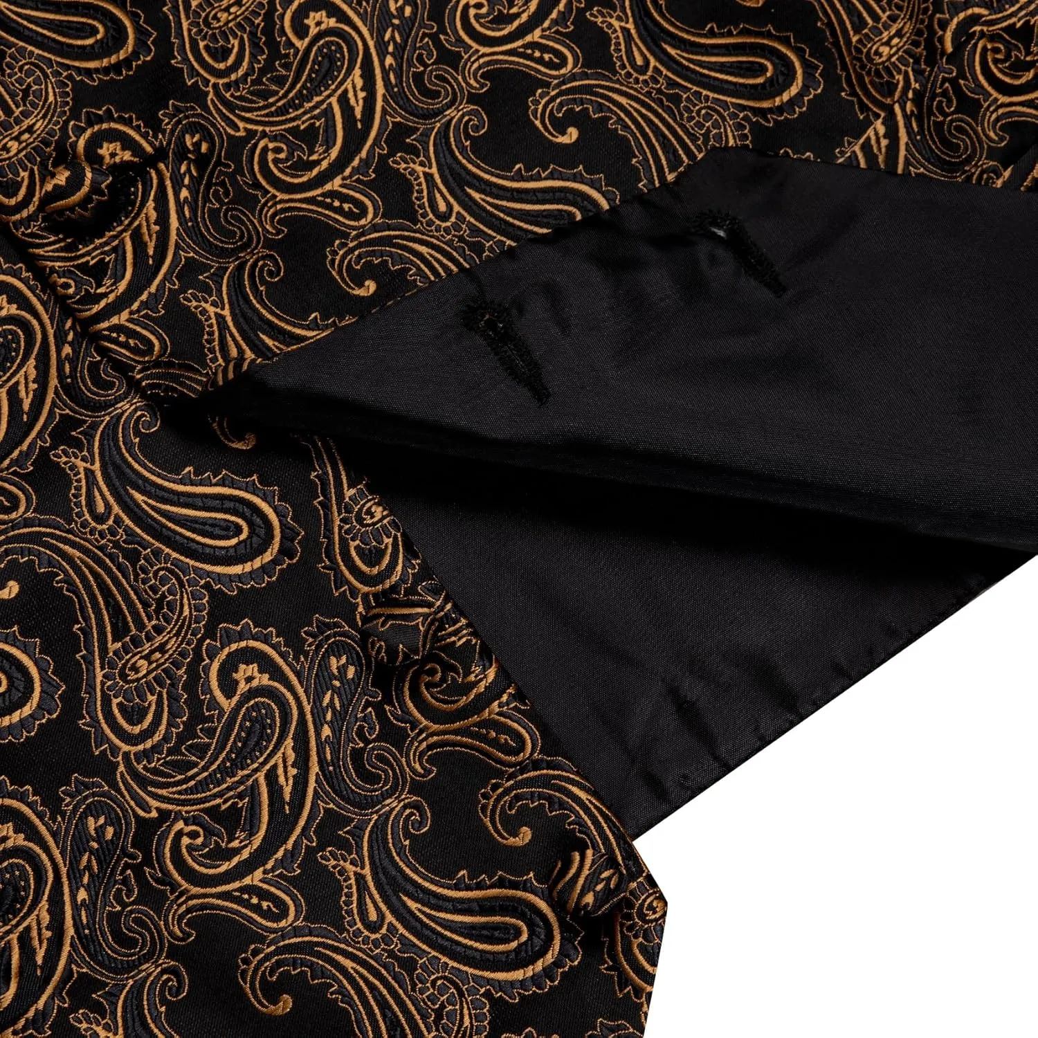 Mens Suit Vest 4PC Silk Paisley Vest with Necktie Pocket Square Cufflinks Formal Woven Waistcoat for Suit Tuxedo
