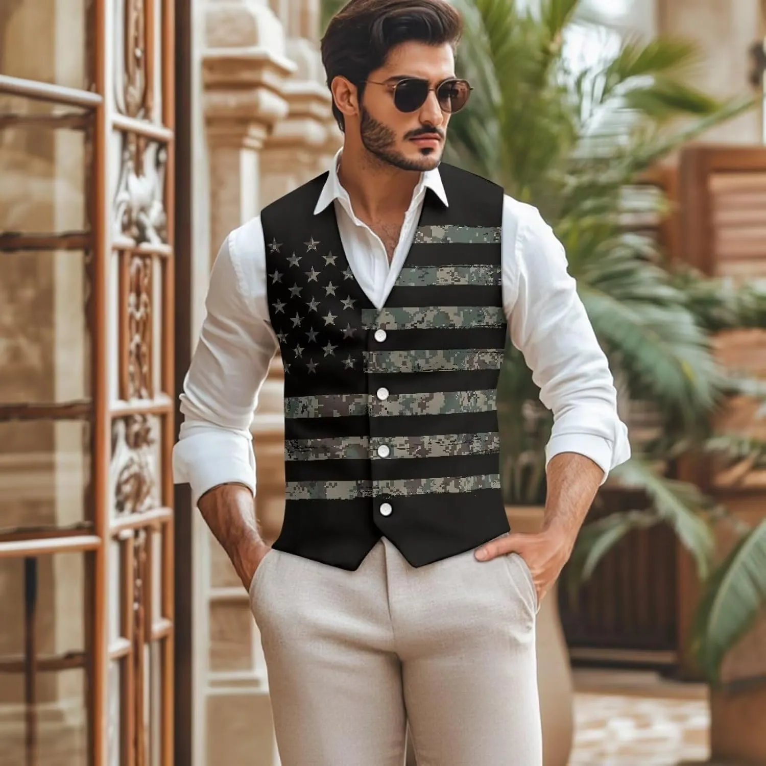 Men's Suit Vests Casual Formal Dress Vest Business Slim Fit Waistcoat Vest for Suits Tuxedo with Back Strap S-4XL