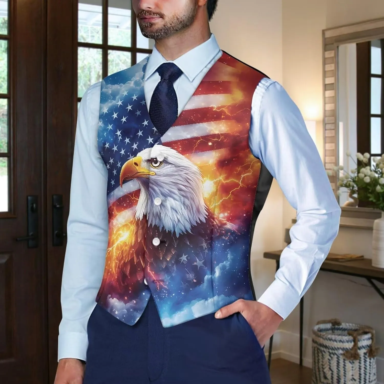 Men's Suit Vests Casual Formal Dress Vest Business Slim Fit Waistcoat Vest for Suits Tuxedo with Back Strap S-4XL
