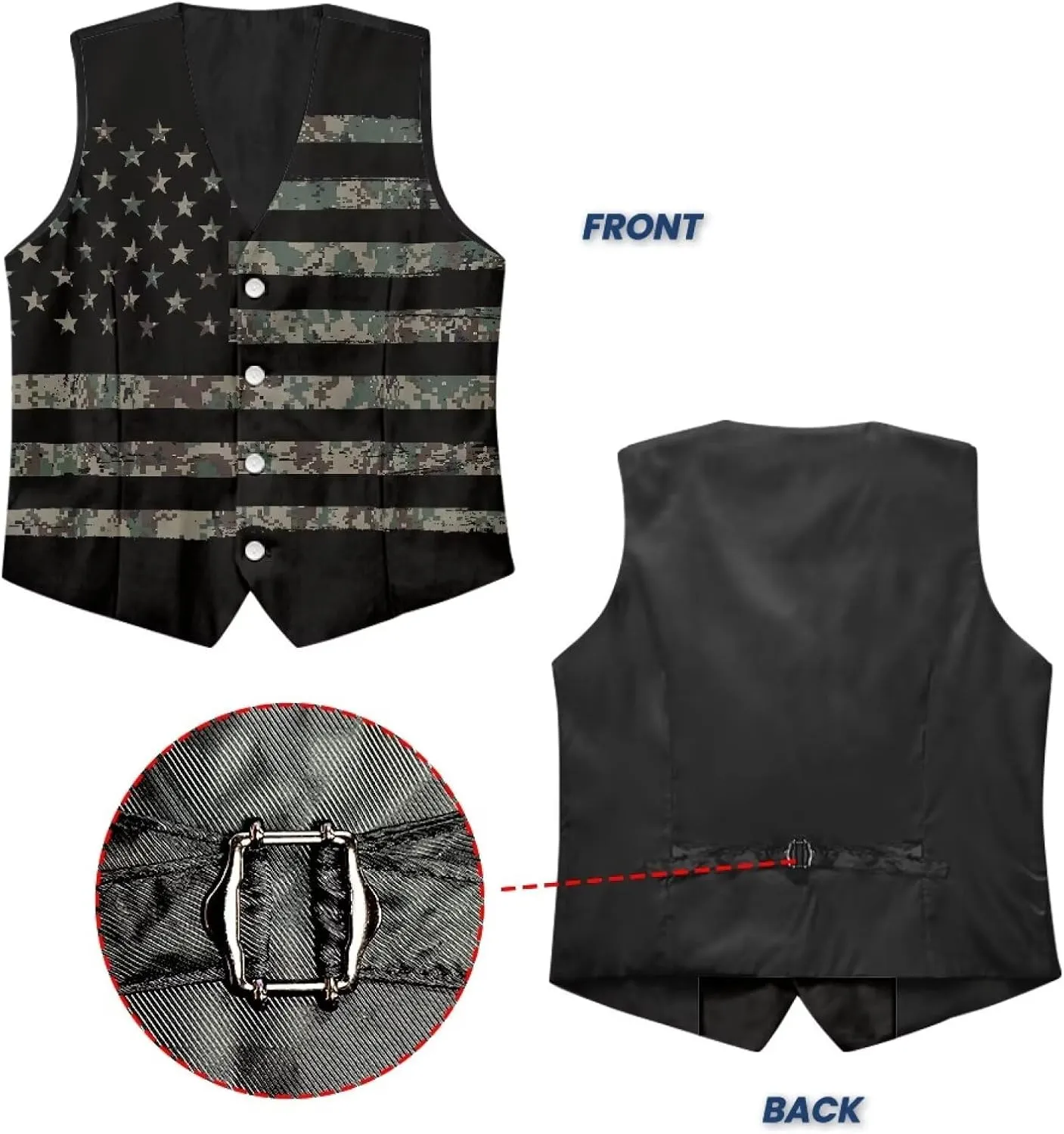 Men's Suit Vests Casual Formal Dress Vest Business Slim Fit Waistcoat Vest for Suits Tuxedo with Back Strap S-4XL