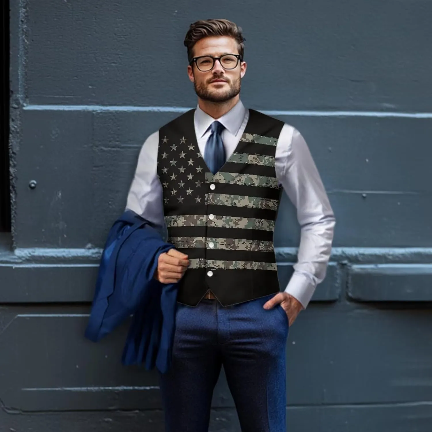 Men's Suit Vests Casual Formal Dress Vest Business Slim Fit Waistcoat Vest for Suits Tuxedo with Back Strap S-4XL