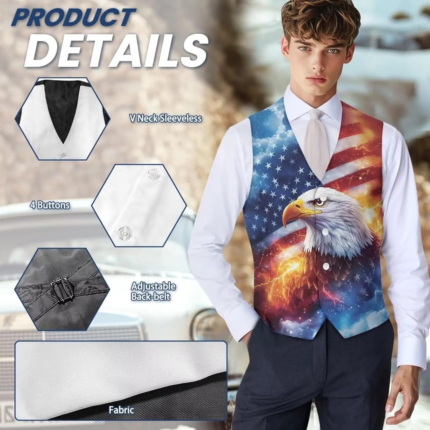Men's Suit Vests Casual Formal Dress Vest Business Slim Fit Waistcoat Vest for Suits Tuxedo with Back Strap S-4XL