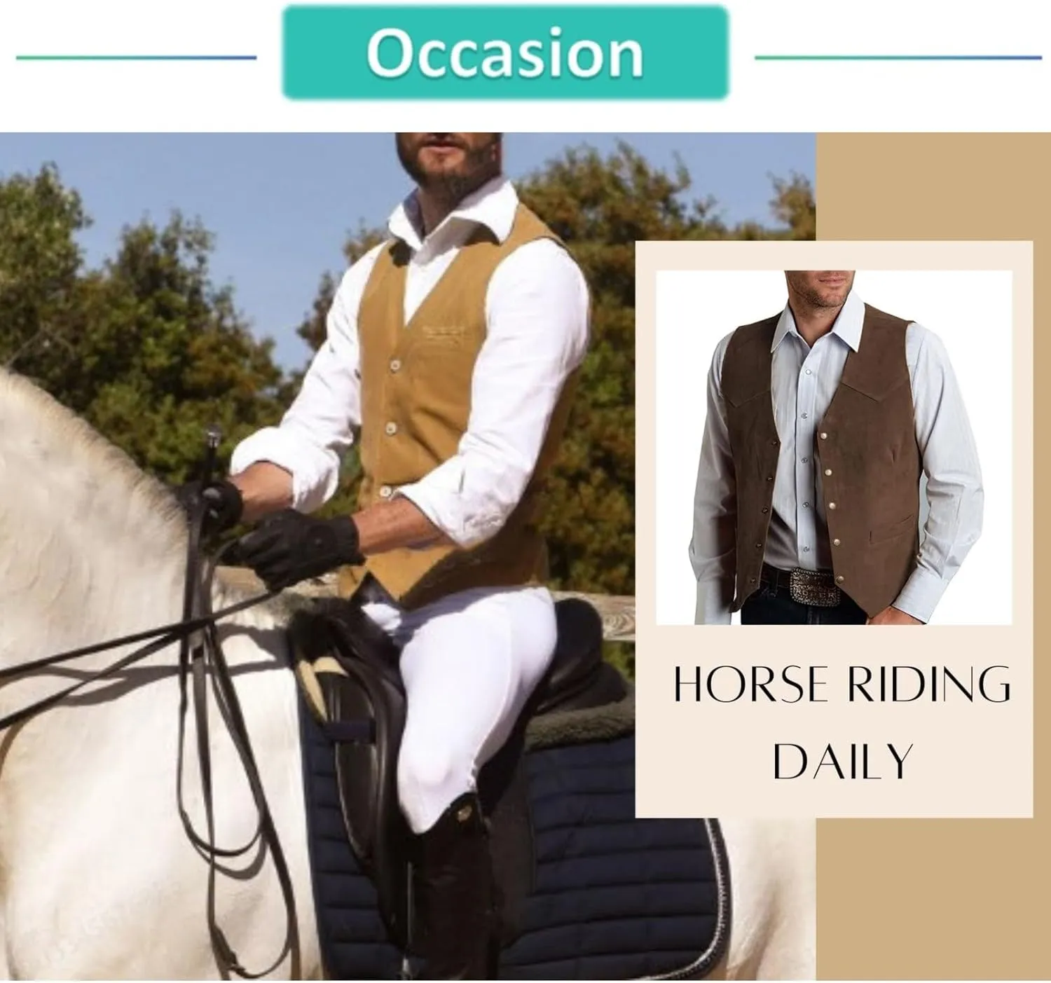 Mens V Neck Suit Vest Retro 5 Button Suede Leather Regular Fit Casual Waistcoat for Prom,Husband Gift,Daily Wear