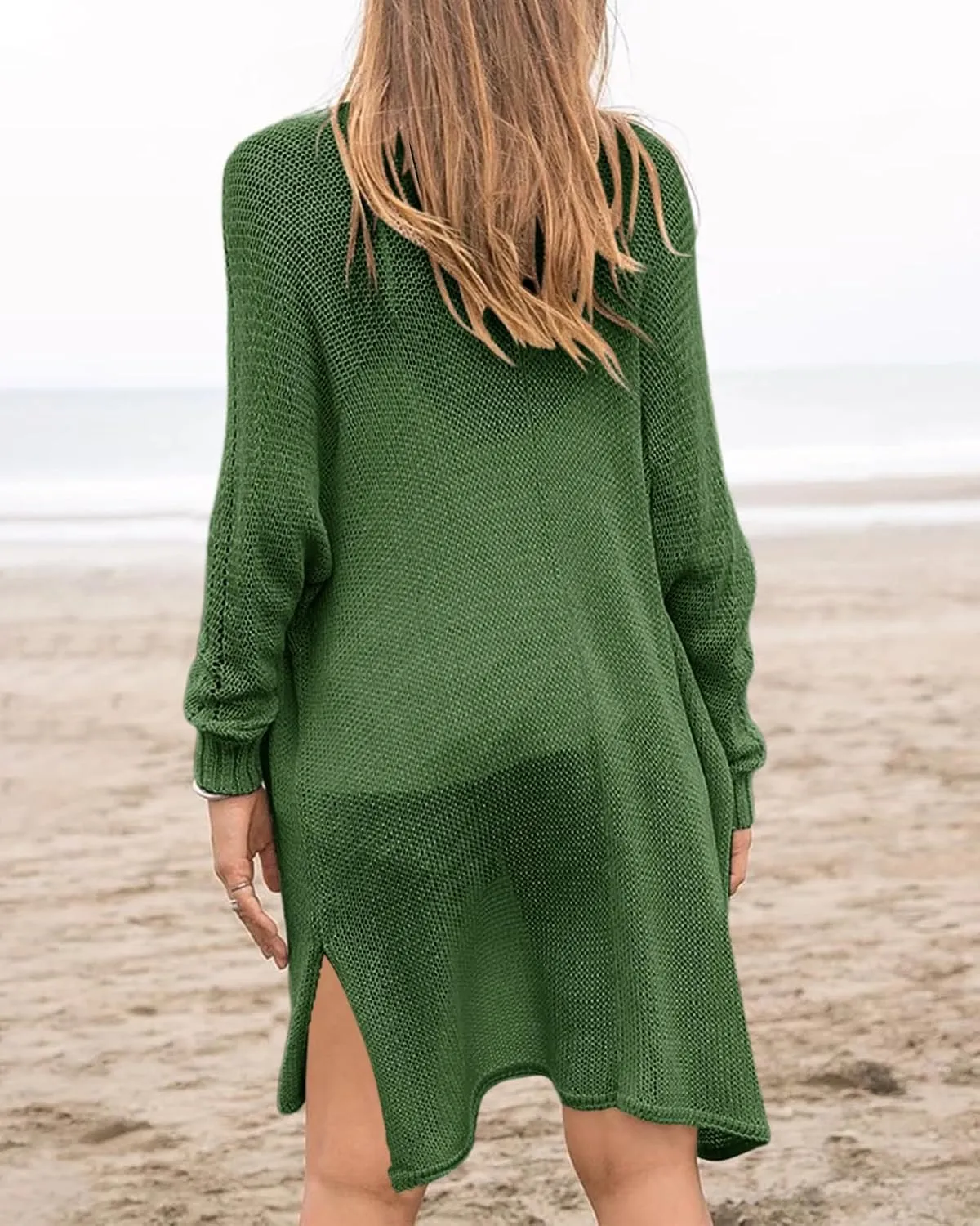 Misassy Womens Open Front Knit Sheer Cardigans Summer Boho Lightweight Long Sleeve Kimono Long Sweater